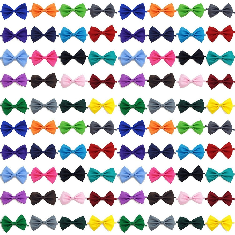 Wholesale 100Pcs Adjustable Dog Cat Bow Tie Neck Tie Pet Dog Bow Tie Puppy Bows Supply Collar For Kitten Collar Pet Accessories