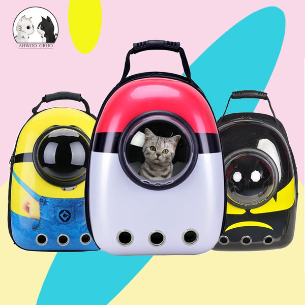 Cartoon Pet Dog Cat Backpack Travel Cat Carrier Kawaii Double Shoulder Bag Space Capsule Cat Backpack for Bag Small Pet Handbag