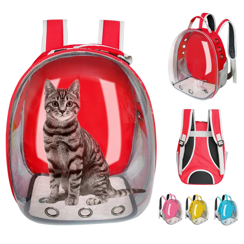 Cat Carrier Bag Breathable Transparent Puppy Cat Backpack Cats Box Cage Small Dog Pet Travel Carrier Handbag Space Capsule